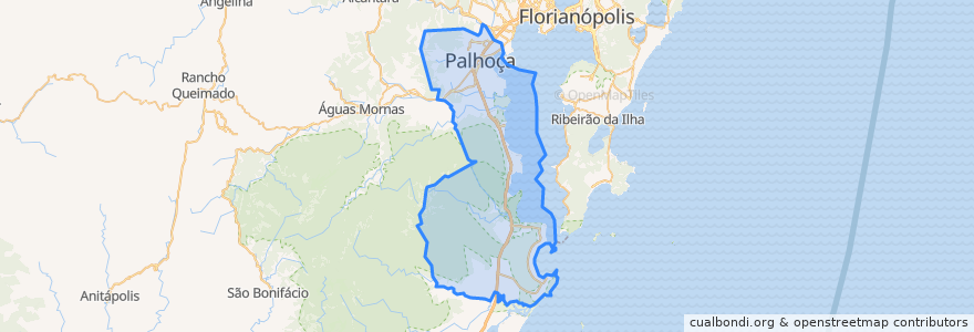 Mapa de ubicacion de Palhoça.