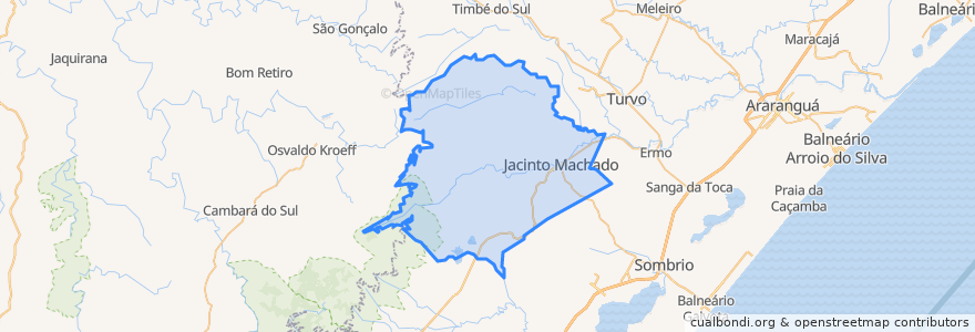 Mapa de ubicacion de Jacinto Machado.