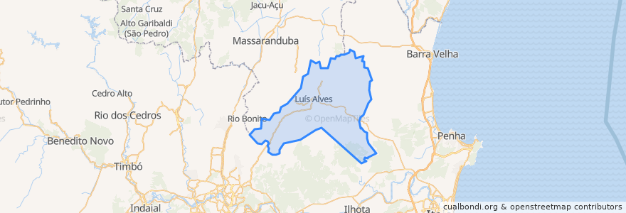 Mapa de ubicacion de Luiz Alves.