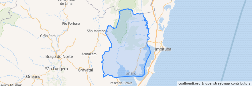 Mapa de ubicacion de Imaruí.