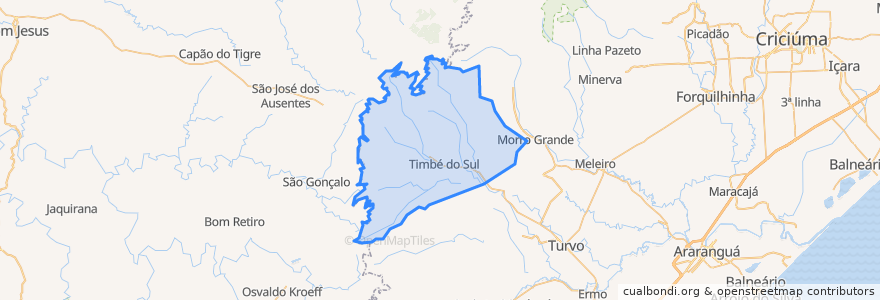 Mapa de ubicacion de Timbé do Sul.