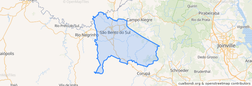 Mapa de ubicacion de São Bento do Sul.