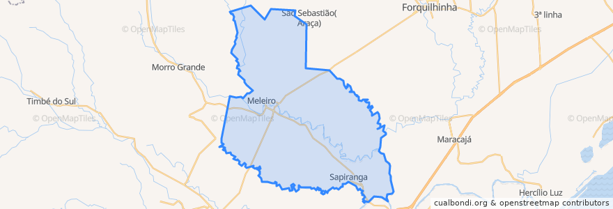 Mapa de ubicacion de Meleiro.