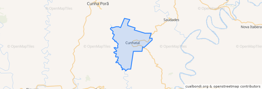 Mapa de ubicacion de Cunhataí.