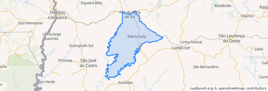 Mapa de ubicacion de Palma Sola.