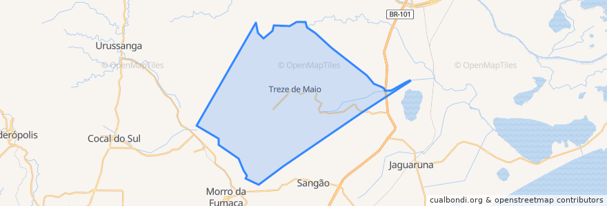 Mapa de ubicacion de Treze de Maio.