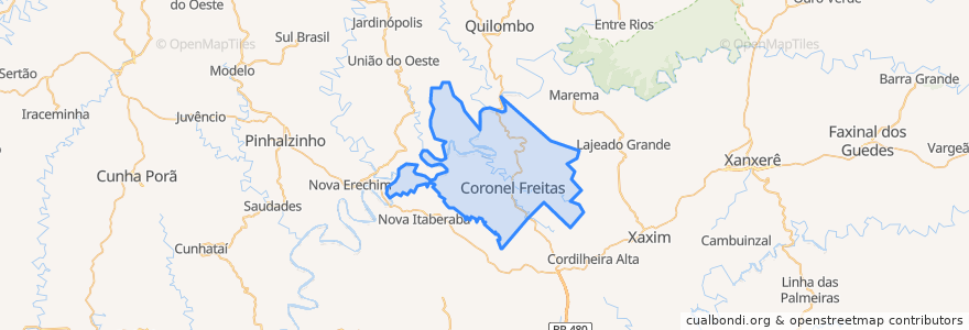 Mapa de ubicacion de Coronel Freitas.