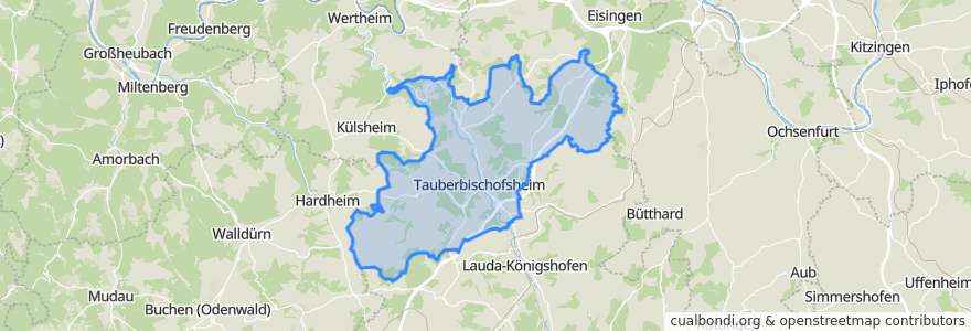 Mapa de ubicacion de Verwaltungsgemeinschaft Tauberbischofsheim.