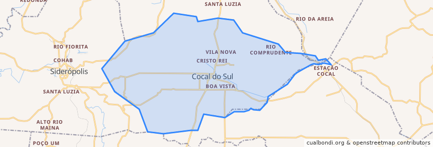 Mapa de ubicacion de Cocal do Sul.