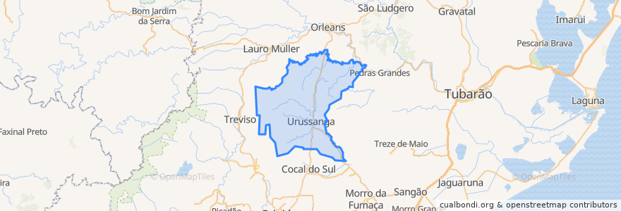 Mapa de ubicacion de Urussanga.