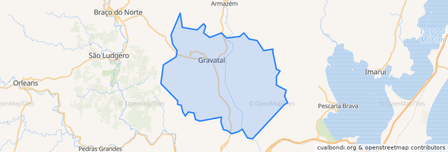 Mapa de ubicacion de Gravatal.