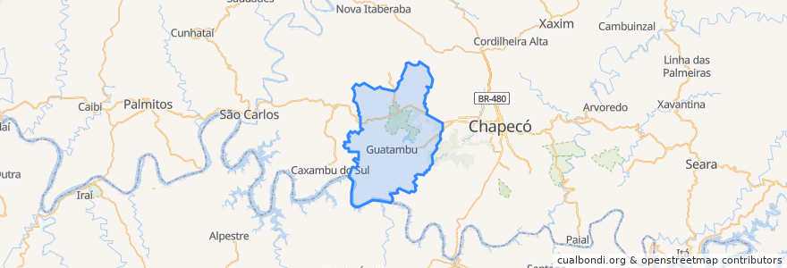 Mapa de ubicacion de Guatambu.