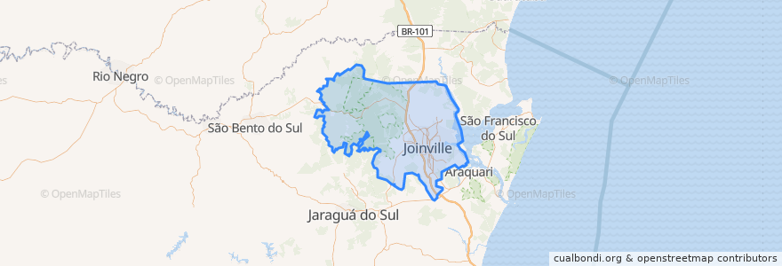 Mapa de ubicacion de Joinville.