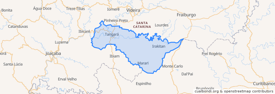 Mapa de ubicacion de Tangará.