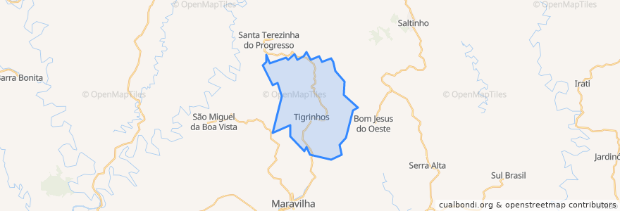 Mapa de ubicacion de Tigrinhos.