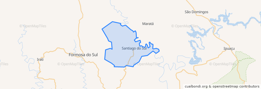 Mapa de ubicacion de Santiago do Sul.