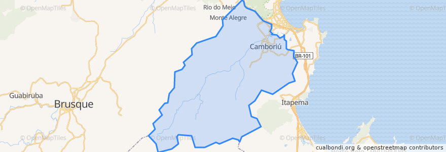 Mapa de ubicacion de Camboriú.