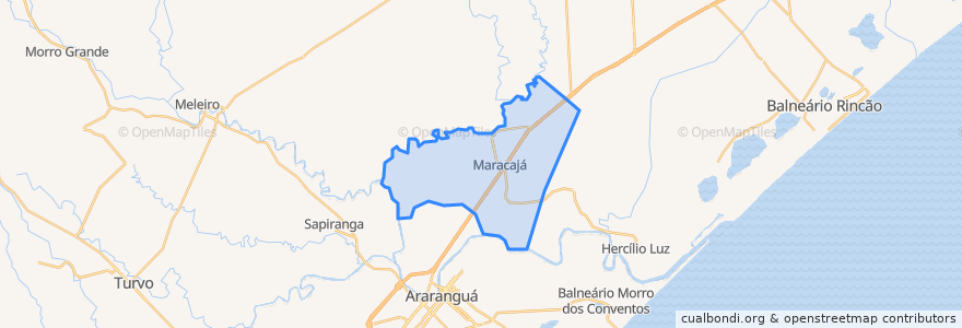 Mapa de ubicacion de Maracajá.