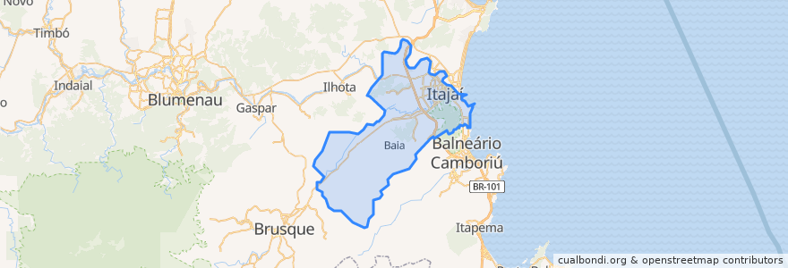 Mapa de ubicacion de Itajaí.