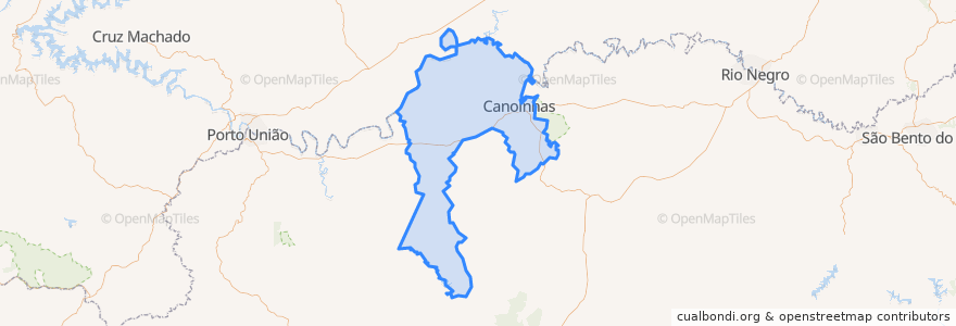 Mapa de ubicacion de Canoinhas.