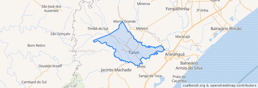 Mapa de ubicacion de Turvo.