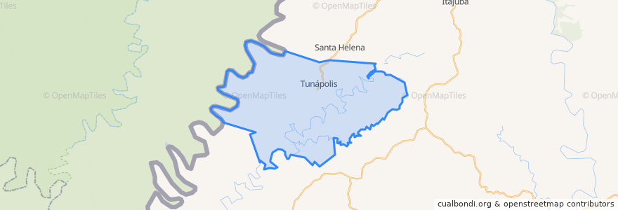 Mapa de ubicacion de Tunápolis.