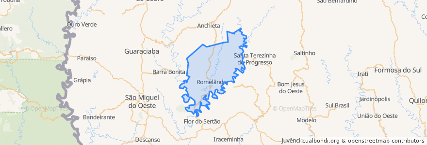 Mapa de ubicacion de Romelândia.