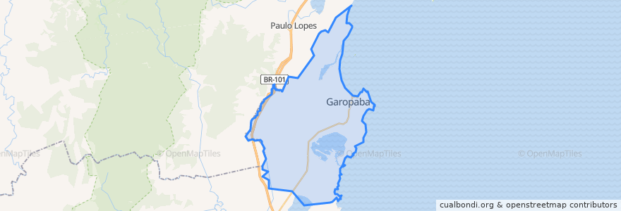 Mapa de ubicacion de Garopaba.