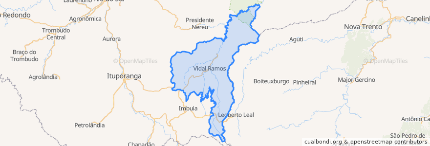 Mapa de ubicacion de Vidal Ramos.