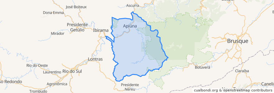 Mapa de ubicacion de Apiúna.