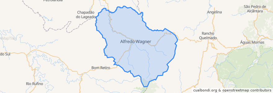 Mapa de ubicacion de Alfredo Wagner.