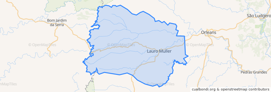 Mapa de ubicacion de Lauro Müller.