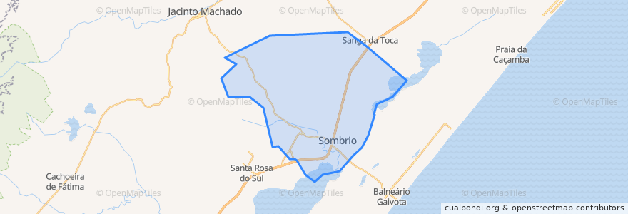 Mapa de ubicacion de Sombrio.