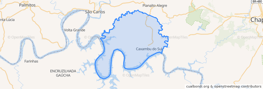 Mapa de ubicacion de Caxambu do Sul.