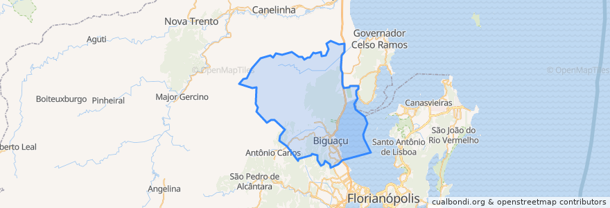 Mapa de ubicacion de Biguaçu.