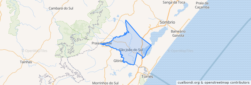 Mapa de ubicacion de São João do Sul.