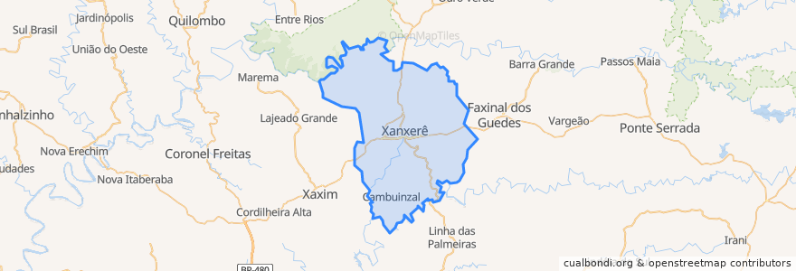 Mapa de ubicacion de Xanxerê.