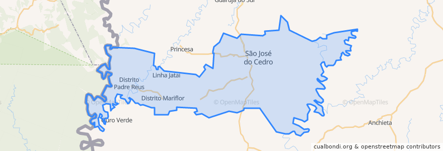 Mapa de ubicacion de São José do Cedro.