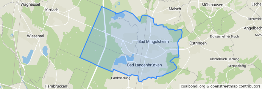 Mapa de ubicacion de Verwaltungsgemeinschaft Bad Schönborn.