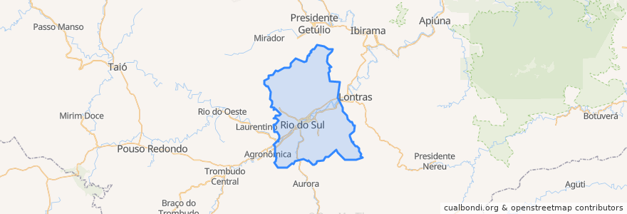 Mapa de ubicacion de Rio do Sul.