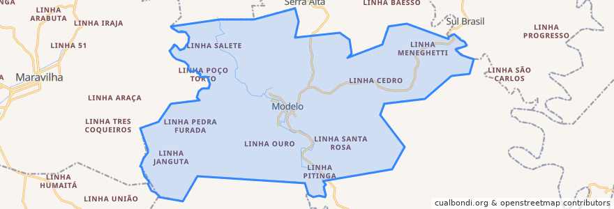 Mapa de ubicacion de Modelo.