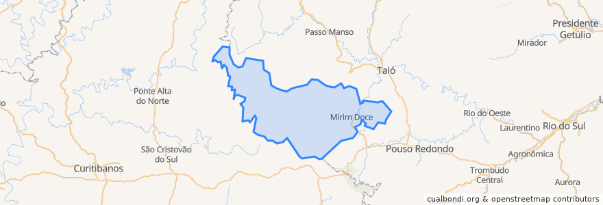 Mapa de ubicacion de Mirim Doce.