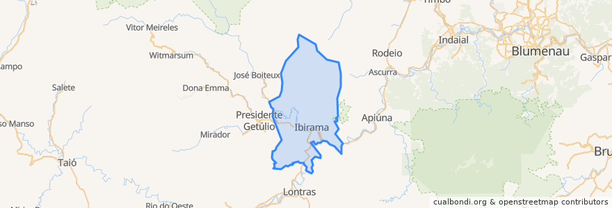 Mapa de ubicacion de Ibirama.