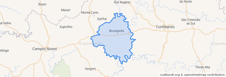 Mapa de ubicacion de Brunópolis.