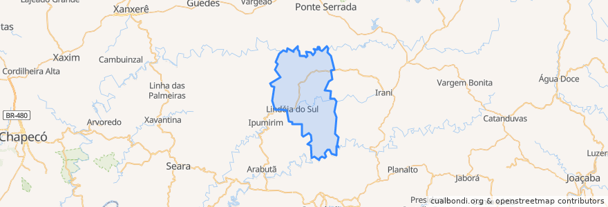 Mapa de ubicacion de Lindóia do Sul.