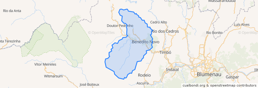 Mapa de ubicacion de Benedito Novo.