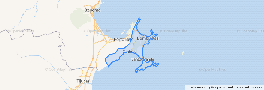 Mapa de ubicacion de Bombinhas.