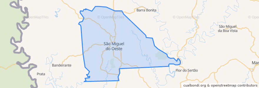 Mapa de ubicacion de São Miguel do Oeste.