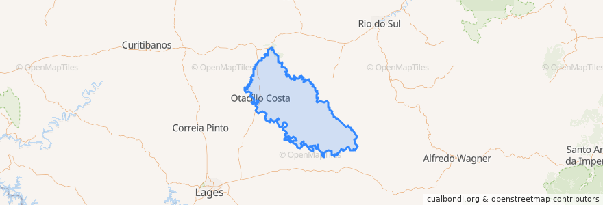 Mapa de ubicacion de Otacílio Costa.