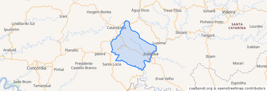 Mapa de ubicacion de Joaçaba.